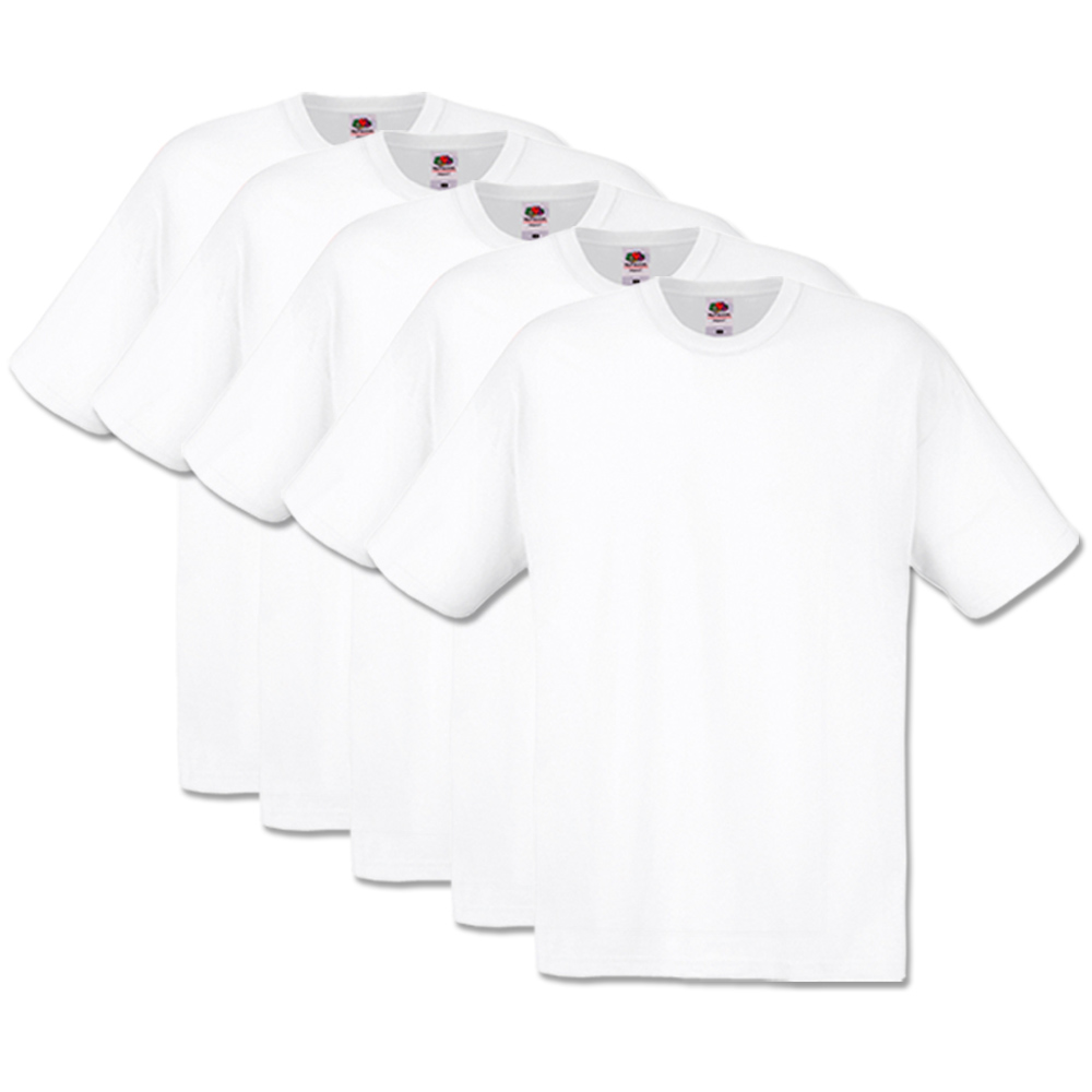 5er / 10er FRUIT OF THE LOOM T-SHIRT ORIGINAL WEISS HERREN SHIRT - S M