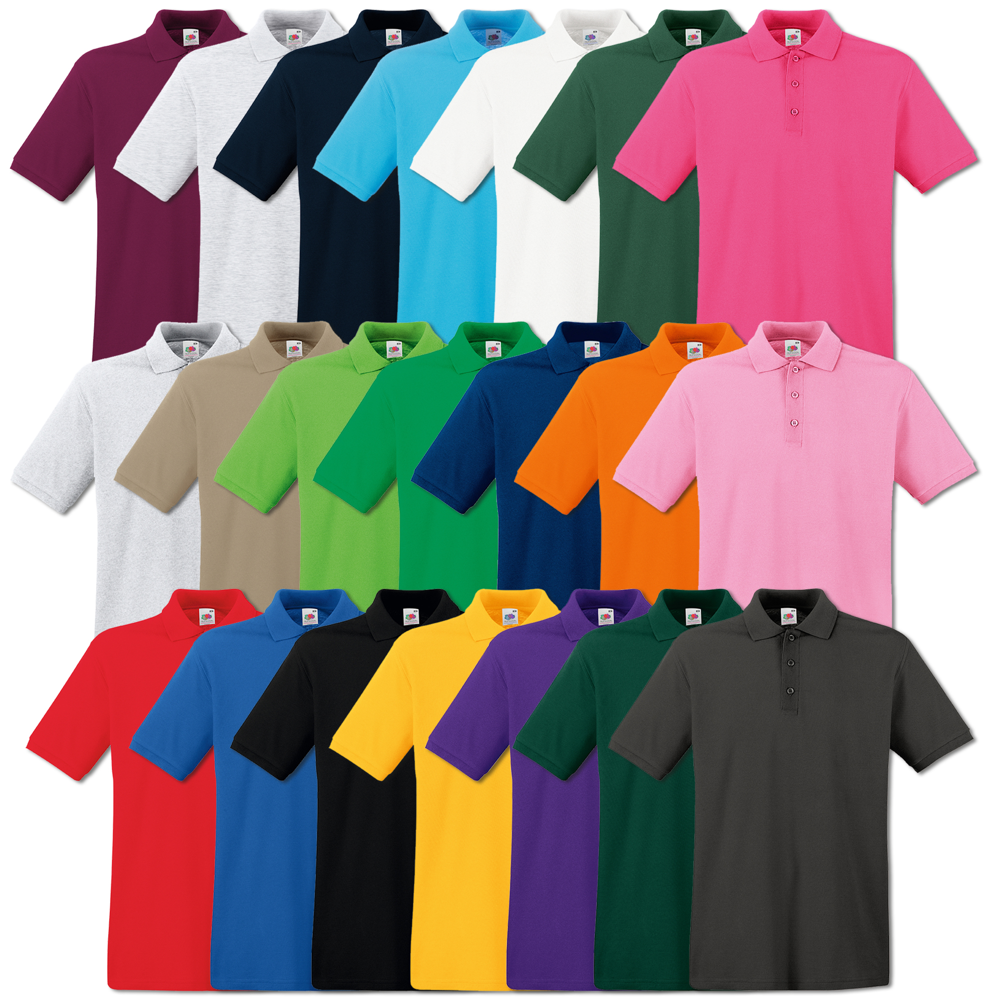 Fruit of the loom Polo Premium Polo 100 coton shirt S M L XL XXL 3xl