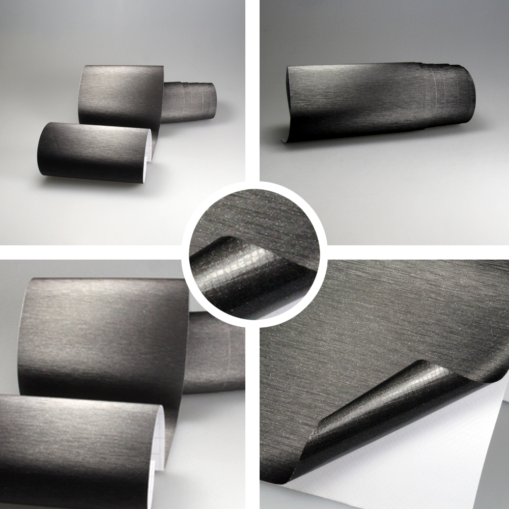 10,53€/m²) PREMIUM 3D Pearl Glitzer Auto Wrap Folie schwarz